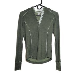 prAna‎ Women's 1/4 Button Up Henley Hoodie Size Small